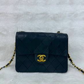 Chanel Vintage Quilted Lambskin Mini Square Flap