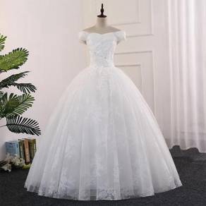 White off shoulder wedding bridal dress RB0941