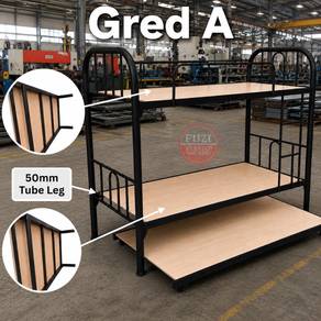 Katil Double Decker Heavy Duty + Pull-Out Bed 50mm