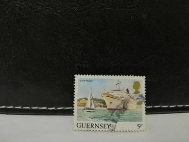 1985 Guernsey Stamp Sea Channel Ships Scenery