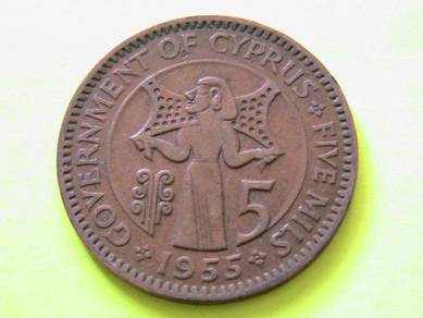 Cyprus 5 Mils 1955