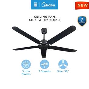 Midea 56" 5 Blades Ceiling Fan (Black) MFC560M0BMK