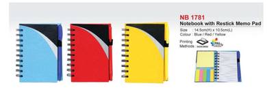 Notebook with restick memo pad NB 1781