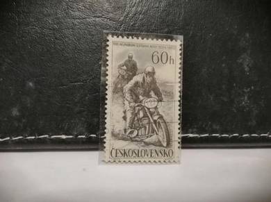 1957 Czechoslovakia Stamp Motorcycle Race
