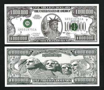 USA 1 Million Dollar (UNC) 全新 美国100万元 纸币 自由女神