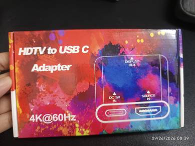 4K@60Hz HDTV to USB C Adapter With DC 5V Input 