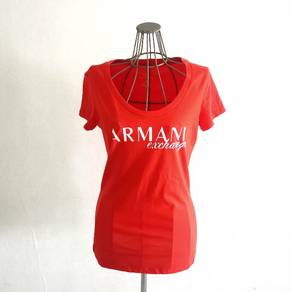 Armani Exchange Big Wording printed Orange Tee