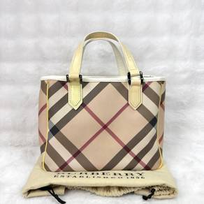 Authentic Burberry Brown Checkered Front Pouch