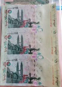 RM5 Uncut Banknotes 3 pieces -A