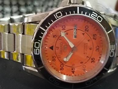 Jam Seiko bright orange pilot watch Automatic Japa