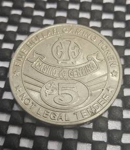 Casino de Genting $5 Gaming Token from Malaysia