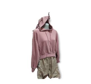 Crop top soft pink hoodie sweatshirt