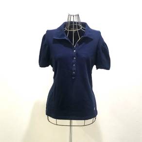 Burberry Women's Navy Blue Polo T-shirt