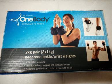 1 Pair 2kg ankle/wrist weights (1kgx2)