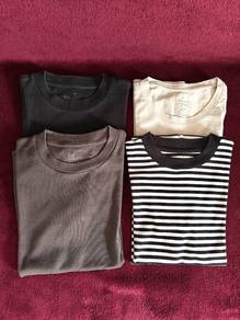4 pcs cotton Muji tops unisex style XS size
