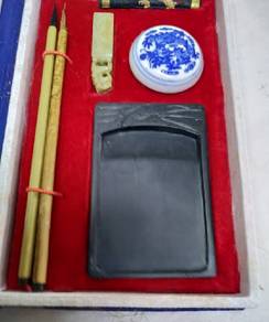 Chinese Ink Stone Set Vintage Suzuri Sumi Grinder