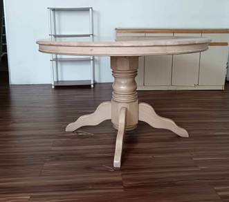 Solid round wood table only
