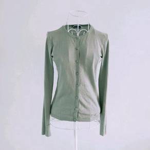 Burberry Blue Dusty Green Cardigan Top