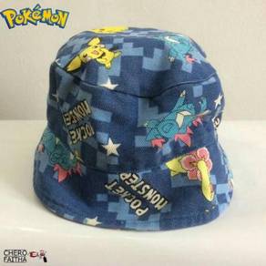 Pokemon pocket monsters kid bucket hat topi budak