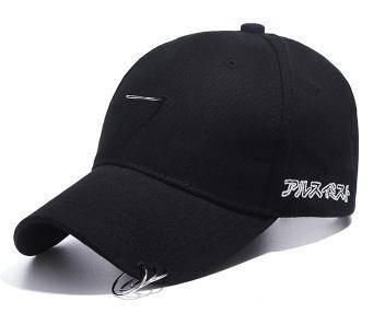C043 Black Plain Ring Buckle Hip-Hop Baseball Cap