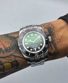Custom Seiko Mod 44mm GreenFade Submariner Deepsea