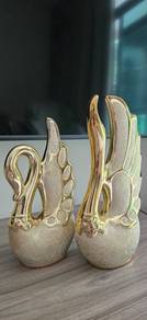 Light Luxury Fristed Ceramic Golden Swan