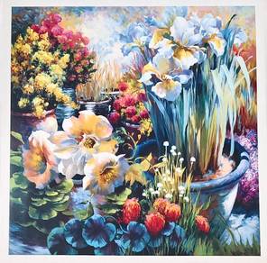 Garden in Bloom – Open Lithograph Print (Mounted)
