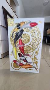 Nine Koi Prosperity Wall Art 九鱼聚财招财画