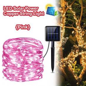 PINK SOLAR LiGHT 200 LED 20M LAMPU 8 MODE LAMP