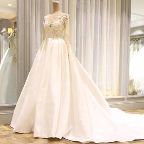 White long sleeve wedding dress gown RBMWD0263