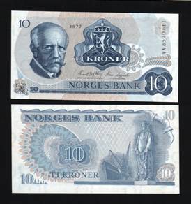 Norway 10 Kroner 1977  - Pick 36c