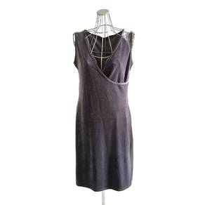 BCBG grey velvet wrap dress