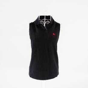 Burberry Sleeveless Black Polo T-Shirt