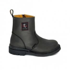 Safe Shoes Black Hammer Men Mid Zip BH4664 Leather