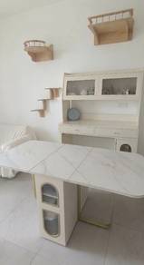 实木折叠桌 边柜Solid wood folding table   side cabinet