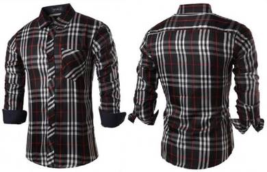 Modern Black Plaid Formal Casual Long Sleeve Shirt