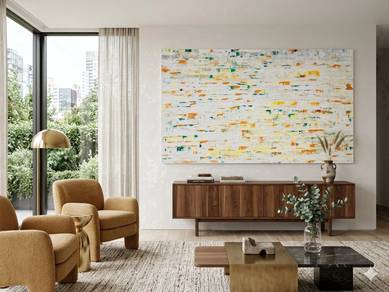 Sunlit Mosaic – Textured Abstract Canvas Wall Art