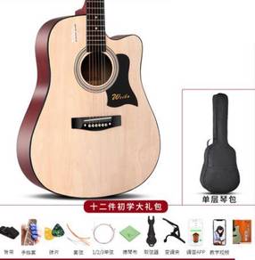 Guitar gitar music instrument small brown coklat 1