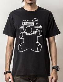 Japanese Supreme Bear Black Short Sleeved T-Shirt