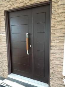 Pintu Kayu Solid Kembar Design Moden Terbaru S