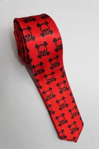 SLIM Kawaii Emo Girls Skull Crossbones #R Neck Tie