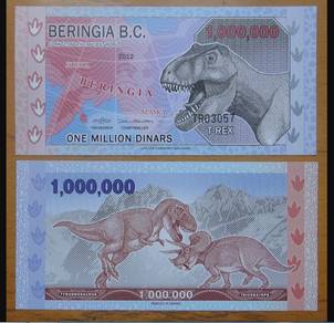 Beringer B.C. 1000000 Dinars POLYMER Banknote 2012