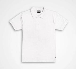 T-shirt plain polo short sleeve white