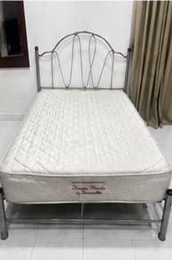 Queen Size Iron Bed + Mattress For Sale
