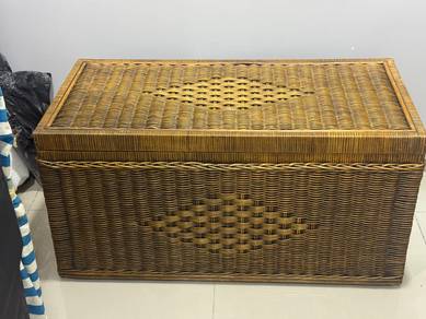Handmade large Rectangular Rattan BaskeL
