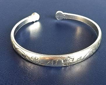 Gelang steel solid berukir saiz dewasa