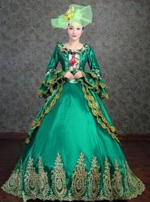 Green Muslimah Victorian Dress Wedding RBMWD0051