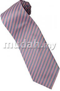 EPK02 Pink Blue Quality Striped Formal Neck Tie