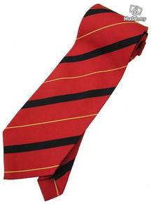 Red Yellow Black Solid Glitter Thai Silk Neck Tie