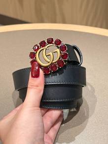 Gucci GG Belt In Black Calfskin Leather